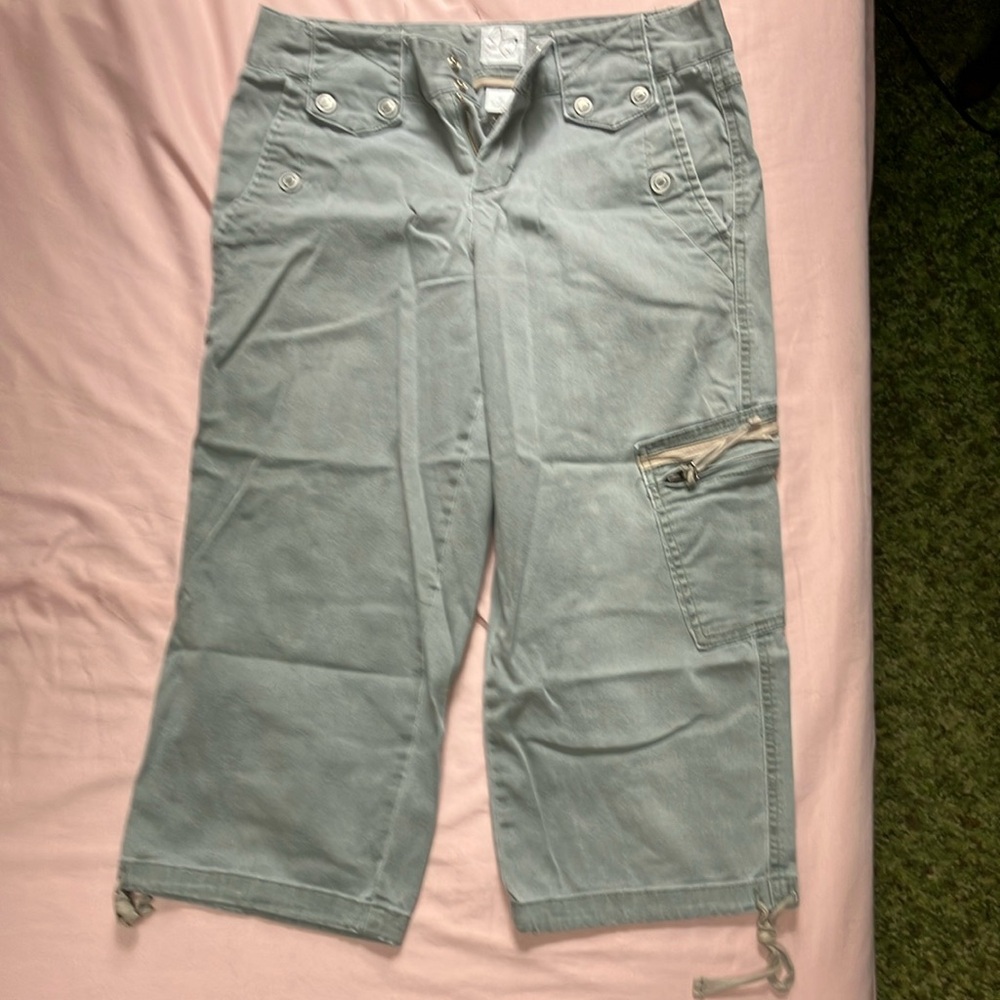 Casual Gray Cargo Capris